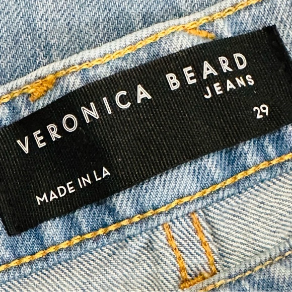 👖💎 VERONICA BEARD High Waist Wide Leg Crop Jeans | Distressed Blue | Women’s 29 - Picture 3 of 6